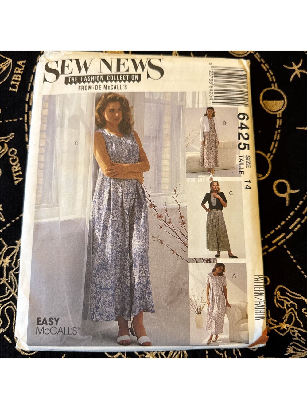 McCall's 6425 Easy Vintage Sewing Pattern Dress Jumpsuit Size 14 Uncut